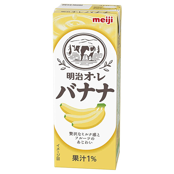 明治 オ・レ バナナ 200ml紙パック×24本入 メーカー 問屋直送|バナナオレ フルーツ ジュース 乳酸 果実