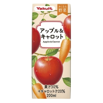 ヤクルト きになる野菜 アップル＆キャロット 200ml紙パック×24本入×(2ケース)