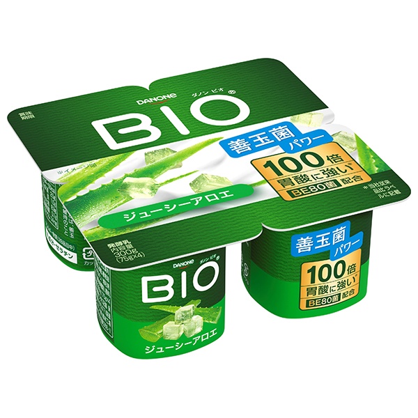 ダノンジャパン ダノンビオ BIO ジューシーアロエ (75g×4)×6個入 メーカー 問屋直送 チルド 冷蔵品|ダノン ヨーグルト アロエ ダノンヨーグルト