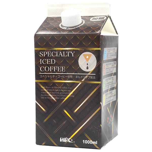 ヒロコーヒー ネルドリップアイスコーヒー 加糖 1000ml紙パック×12本入|アイスコーヒー 無糖 コーヒー 珈琲