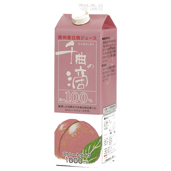 寿高原食品 信州産白桃ジュース 千曲の滴 1000ml紙パック×6本入|フルーツ 果実 果物 もも ピーチ 白桃 ジュース