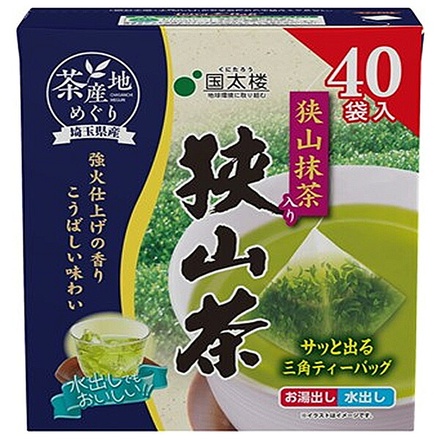 国太楼 茶産地めぐり 狭山抹茶入り 狭山茶 三角ティーバッグ 72g(40P)×6袋入|茶 お茶 緑茶 ティーバッグ 水出し 急須不要 濃い 芳醇 三角パック 高級 お徳用パック