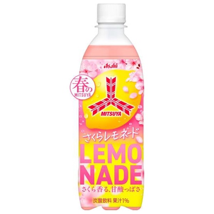 アサヒ飲料 三ツ矢 さくらレモネード 500mlペットボトル×24本入|炭酸飲料 三ツ矢 ソーダ レモネード 桜 春