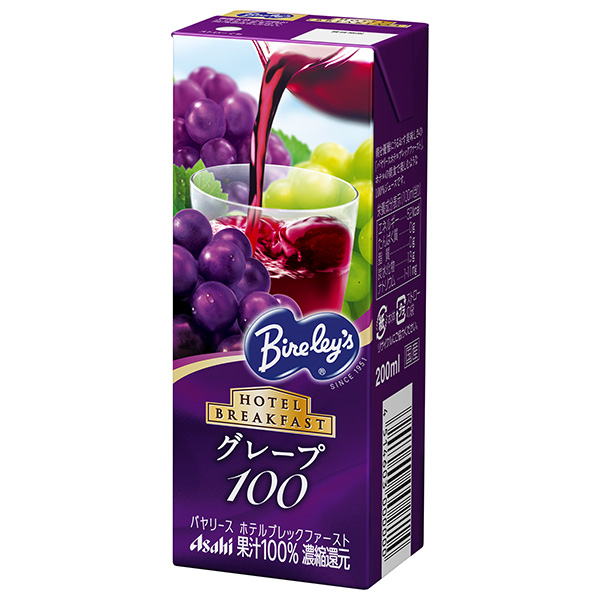 アサヒ飲料 バヤリース ホテルブレックファースト グレープ100 200ml紙パック×24本入|グレープ 葡萄 ぶどう グレープジュース