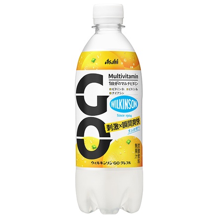 アサヒ飲料 ウィルキンソン GO グレフル 490mlペットボトル×24本入|強炭酸 炭酸水 ソーダ グレフル
