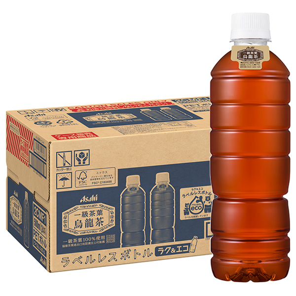 アサヒ飲料 一級茶葉烏龍茶 ラベルレス 500mlペットボトル×24本入|茶飲料 烏龍茶 ウーロン茶 PET