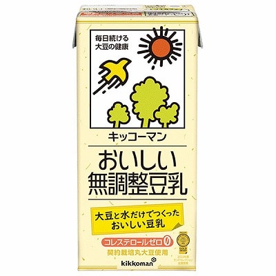 キッコーマン おいしい無調整豆乳 1000ml紙パック×12(6×2)本入