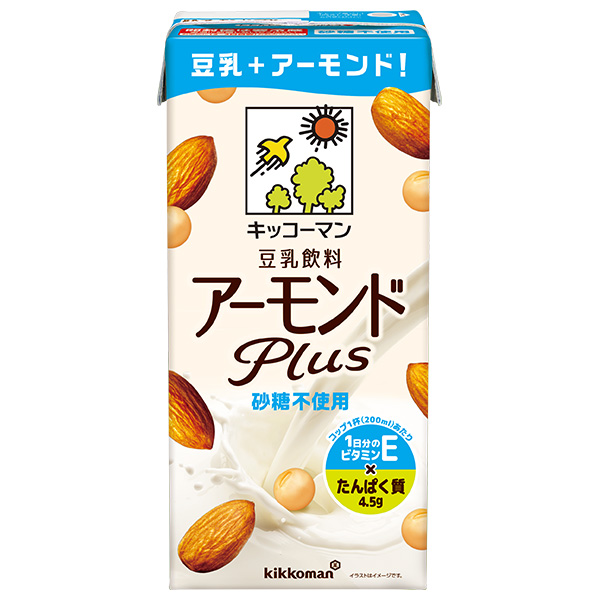 キッコーマン 豆乳飲料 アーモンドPlus 砂糖不使用 1000ml紙パック×6本入×(2ケース)|豆乳 アーモンドペースト 1L ビタミン すっきりタイプ