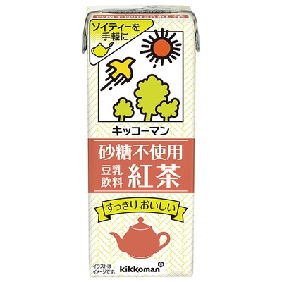キッコーマン 砂糖不使用 豆乳飲料 紅茶 200ml紙パック×18本入×(2ケース)