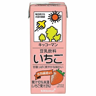 キッコーマン 豆乳飲料 いちご 200ml紙パック×18本入×(2ケース)