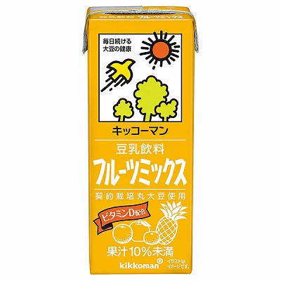 キッコーマン 豆乳飲料 フルーツミックス 200ml紙パック×18本入