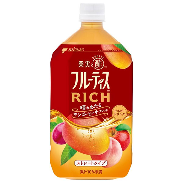 ミツカン フルーティスRICH マンゴーピーチ ストレート 1000mlペットボトル×6本入|酢 ミツカン 酢 ドリンク 飲むお酢 飲む酢 ストレート