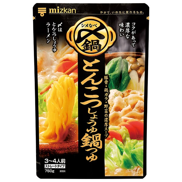 ミツカン 〆まで美味しい とんこつしょうゆ鍋つゆ ストレート 750g×12袋入|一般食品 調味料 鍋スープ