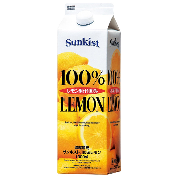ミツカン サンキスト 100%レモン 1000ml紙パック×6本入|フルーツジュース 檸檬