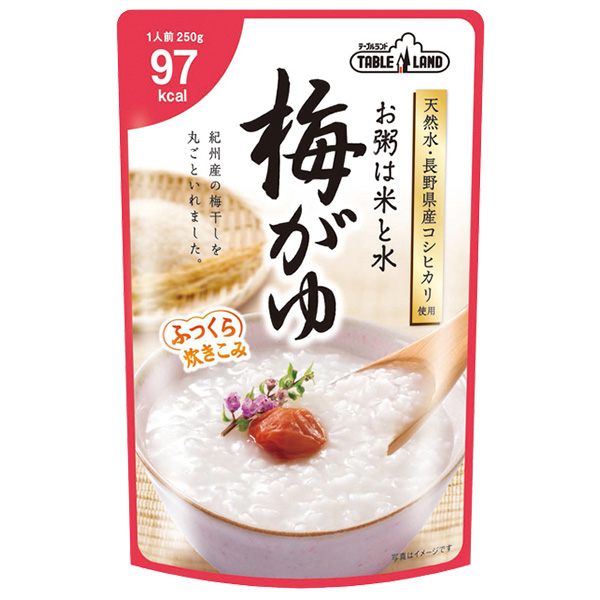 丸善食品工業 テーブルランド 梅がゆ 250gパウチ×24(12×2)袋入|レトルトご飯 国産 おかゆ お粥 レトルト 梅粥 梅 うめ
