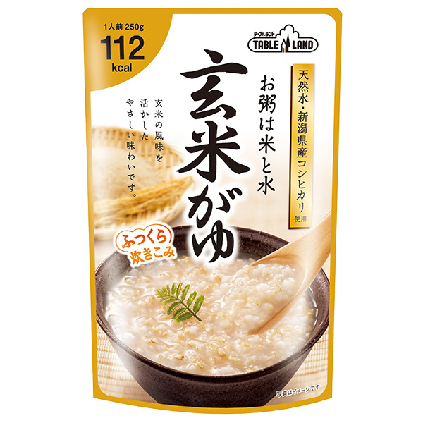 丸善食品工業 テーブルランド 玄米がゆ 250gパウチ×24(12×2)袋入|レトルトご飯 国産 おかゆ お粥 レトルト 玄米