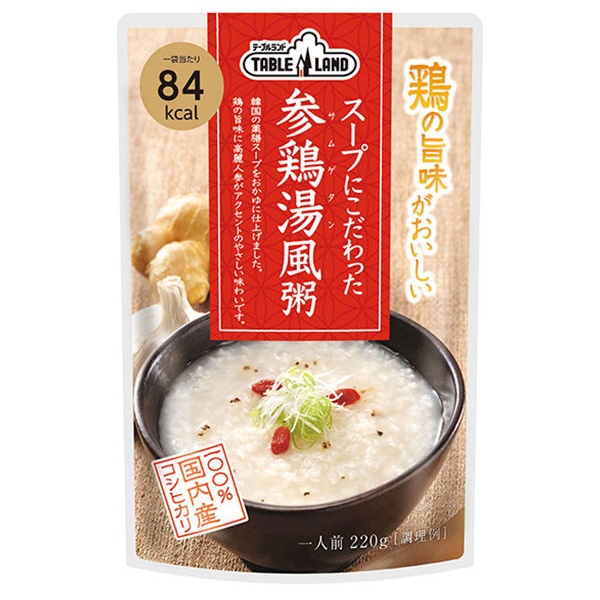 丸善食品工業 テーブルランド スープにこだわった 参鶏湯風粥 220gパウチ×24(12×2)袋入|一般食品 レトルト食品 ご飯 おかゆ レトルトパウチ 袋