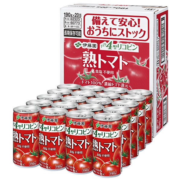 伊藤園 熟トマト(CS缶) 190g缶×20本入|野菜ジュース 伊藤園 トマト トマトジュース