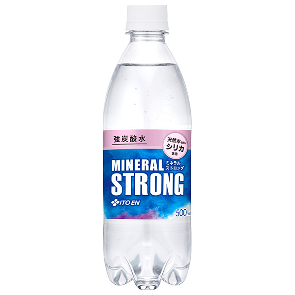 伊藤園 強炭酸水 MINERAL STRONG(ミネラルストロング) 天然水由来のシリカ含有 500mlペットボトル×24本入×(2ケース)|炭酸水 シリカ ミネラルウォーター ソーダ