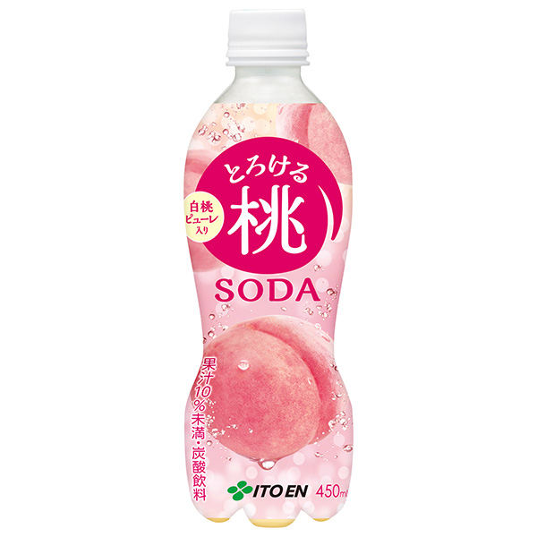 伊藤園 とろける桃ソーダ 450mlペットボトル×24本入|ピーチ ソーダ PET