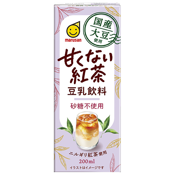 マルサンアイ 国産大豆使用 豆乳飲料 甘くない紅茶 200ml紙パック×24本入|豆乳 紅茶 マルサン