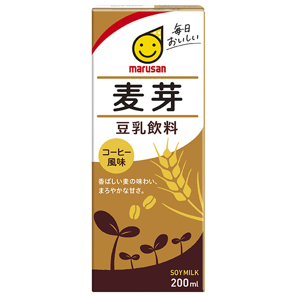 マルサンアイ 豆乳飲料 麦芽 200ml紙パック×24本入|豆乳飲料 マルサン コーヒー風味