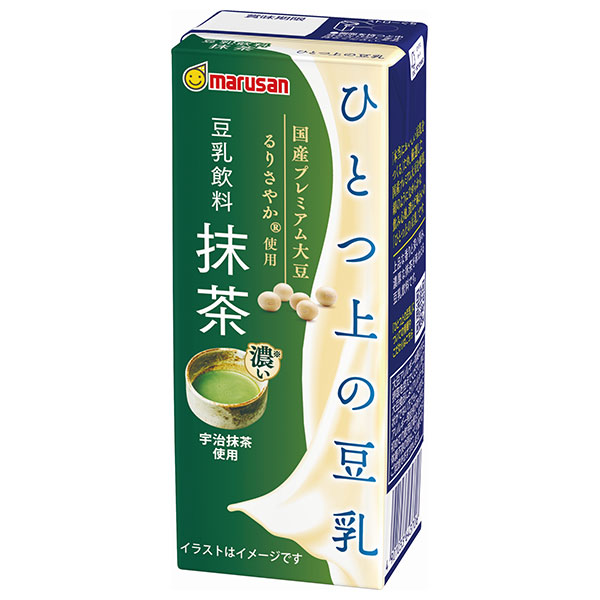 マルサンアイ ひとつ上の豆乳 豆乳飲料 抹茶 200ml紙パック×24本入|豆乳飲料 抹茶 紙パック