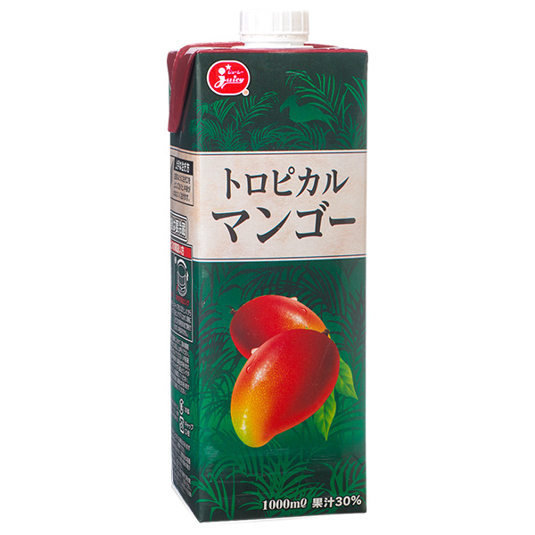 ジューシー トロピカルマンゴー 1L紙パック×12(6×2)本入|果実飲料 果汁 アップルマンゴー