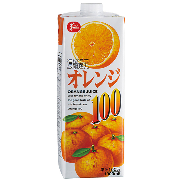 ジューシー オレンジ100 1L紙パック×6本入|果実飲料 果汁 100% オレンジ みかん