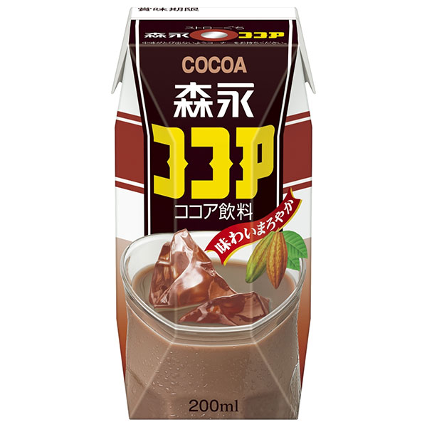 森永乳業 森永ココア(プリズマ容器) 200ml紙パック×24本入|ココア 紙パック