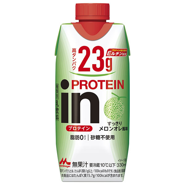森永乳業 inプロテイン すっきりメロンオレ風味 330ml紙パック×12本入 チルド 冷蔵品|チルド メロン プロテイン