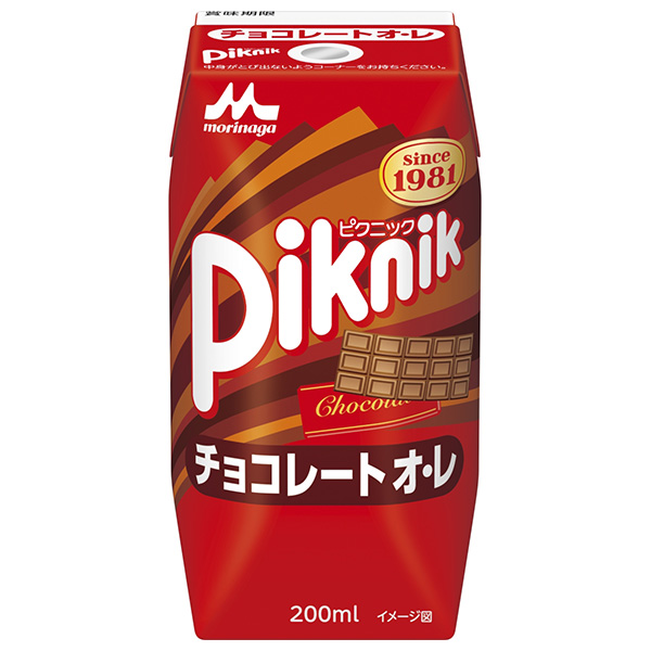 森永乳業 ピクニック チョコレートオ・レ(プリズマ容器) 200ml紙パック×24本入|プリズマパック チョコレート チョコレートオレ
