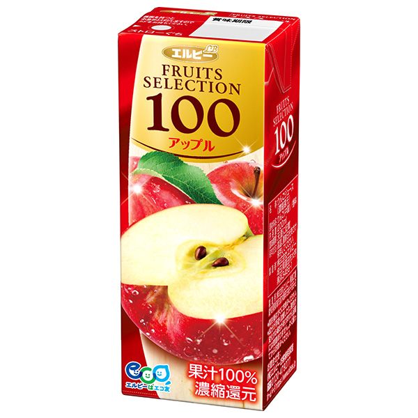 エルビー フルーツセレクション アップル100% 200ml紙パック×24本入|果実飲料 ジュース りんご リンゴ