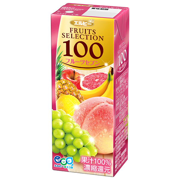 エルビー フルーツセレクション フルーツセブン100% 200ml紙パック×24本入|果実飲料 ジュース ミックスジュース