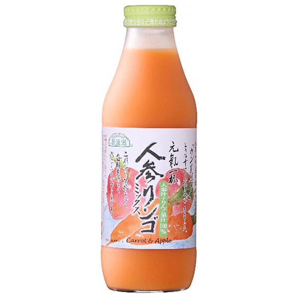 マルカイ 順造選 人参りんごミックス 500ml瓶×12本入|にんじんジュース 野菜ジュース にんじん りんご リンゴ キャロット 野菜