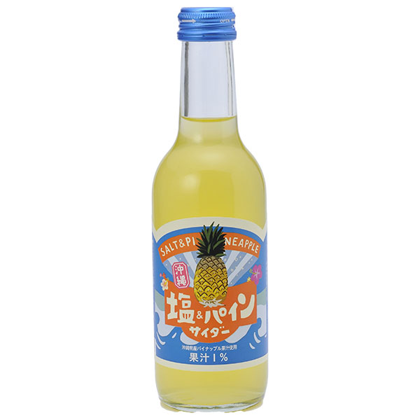 友桝飲料 塩&パインサイダー 245ml瓶×24本入|サイダー 果汁 パイン 塩