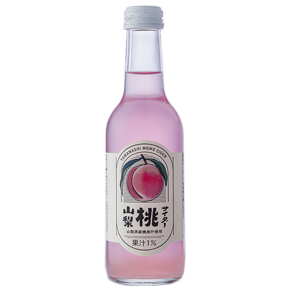 友桝飲料 山梨 桃サイダー 245ml瓶×24本入|サイダー ピーチ 炭酸
