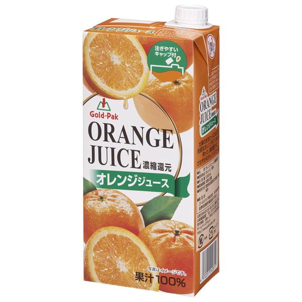 ゴールドパック オレンジジュース 1L紙パック×6本入|果実飲料 みかん 1000ml 1l 濃縮還元 100%