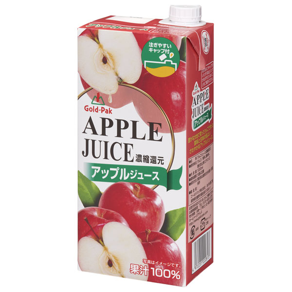 ゴールドパック アップルジュース 1L紙パック×6本入|果実飲料 りんごジュース 濃縮還元 100% 1000ml 1l