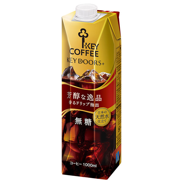 キーコーヒー リキッドコーヒー無糖 1L紙パック×6本入|コーヒー 珈琲 アイスコーヒー 無糖 1000ml 1l