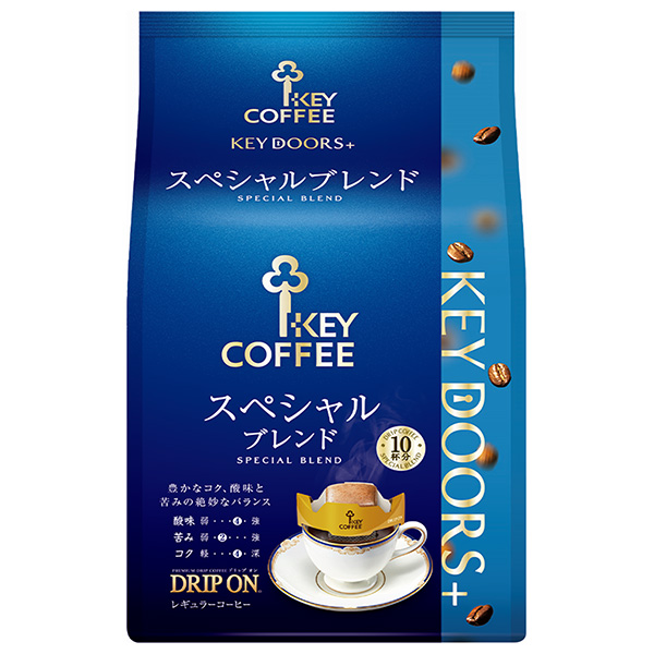 キーコーヒー KEY DOORS+ ドリップ オン スペシャルブレンド (8g×10袋)×6袋入|嗜好品 コーヒー類 ドリップコーヒー ブレンドコーヒー