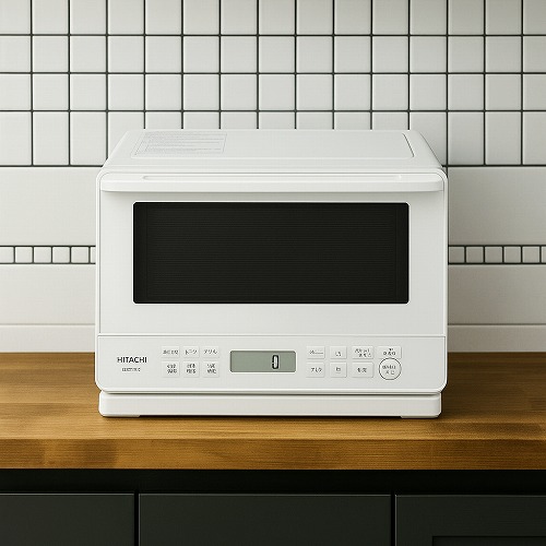 オーブンレンジ 日立 奥行35 ホワイト 27L フラット庫内 2品同時あたため 簡易スチーム MRO-F6B-W