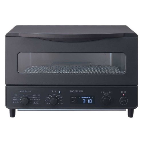 オーブントースター 1225W/食パン4枚 ブラック コイズミ KOS-1236/K