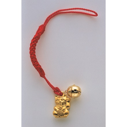 K24　根付　招き猫（K18ミニスズ付）