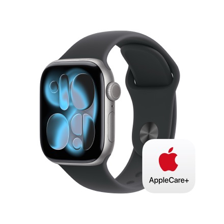 Apple Watch Series 11（GPSモデル）- 42mmスペースグレイアルミニウムケースとブラックスポーツバンド - S/M with AppleCare+