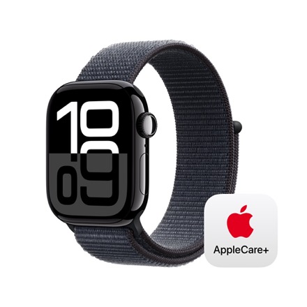 Apple Watch Series 10（GPSモデル）- 42mmジェットブラックアルミニウムケースとインクスポーツループ with AppleCare+