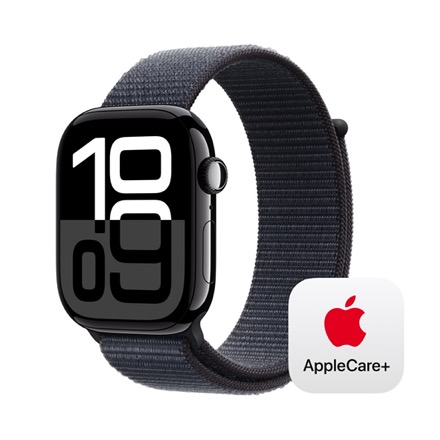 Apple Watch Series 10（GPSモデル）- 46mmジェットブラックアルミニウムケースとインクスポーツループ with AppleCare+