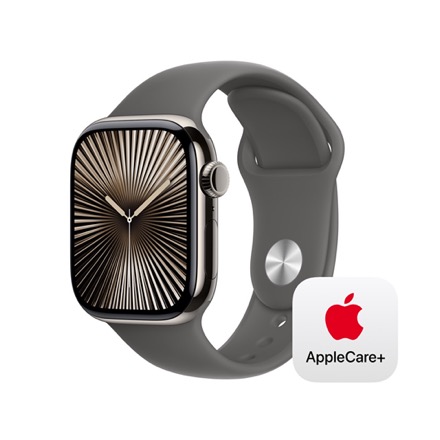 Apple Watch Series 10（GPS + Cellularモデル）- 42mmナチュラルチタニウムケースとストーングレイスポーツバンド - S/M with AppleCare+