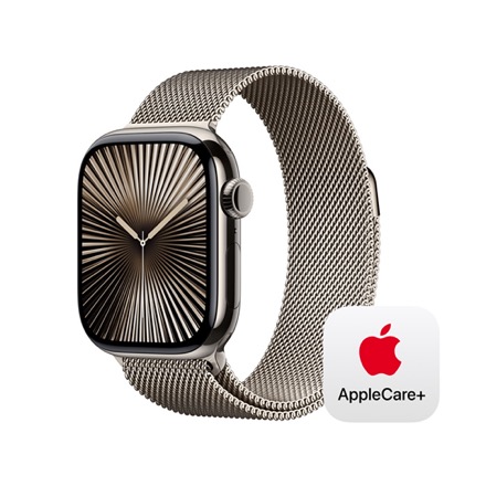 Apple Watch Series 10（GPS + Cellularモデル）- 42mmナチュラルチタニウムケースとナチュラルミラネーゼループ with AppleCare+