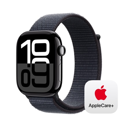 Apple Watch Series 10（GPS + Cellularモデル）- 46mmジェットブラックアルミニウムケースとインクスポーツループ with AppleCare+